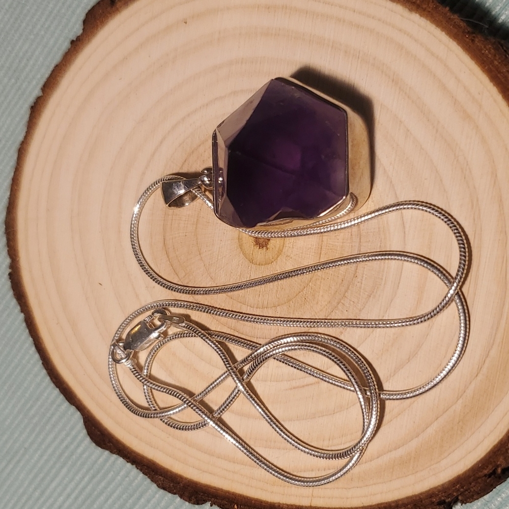 Amethyst point necklace